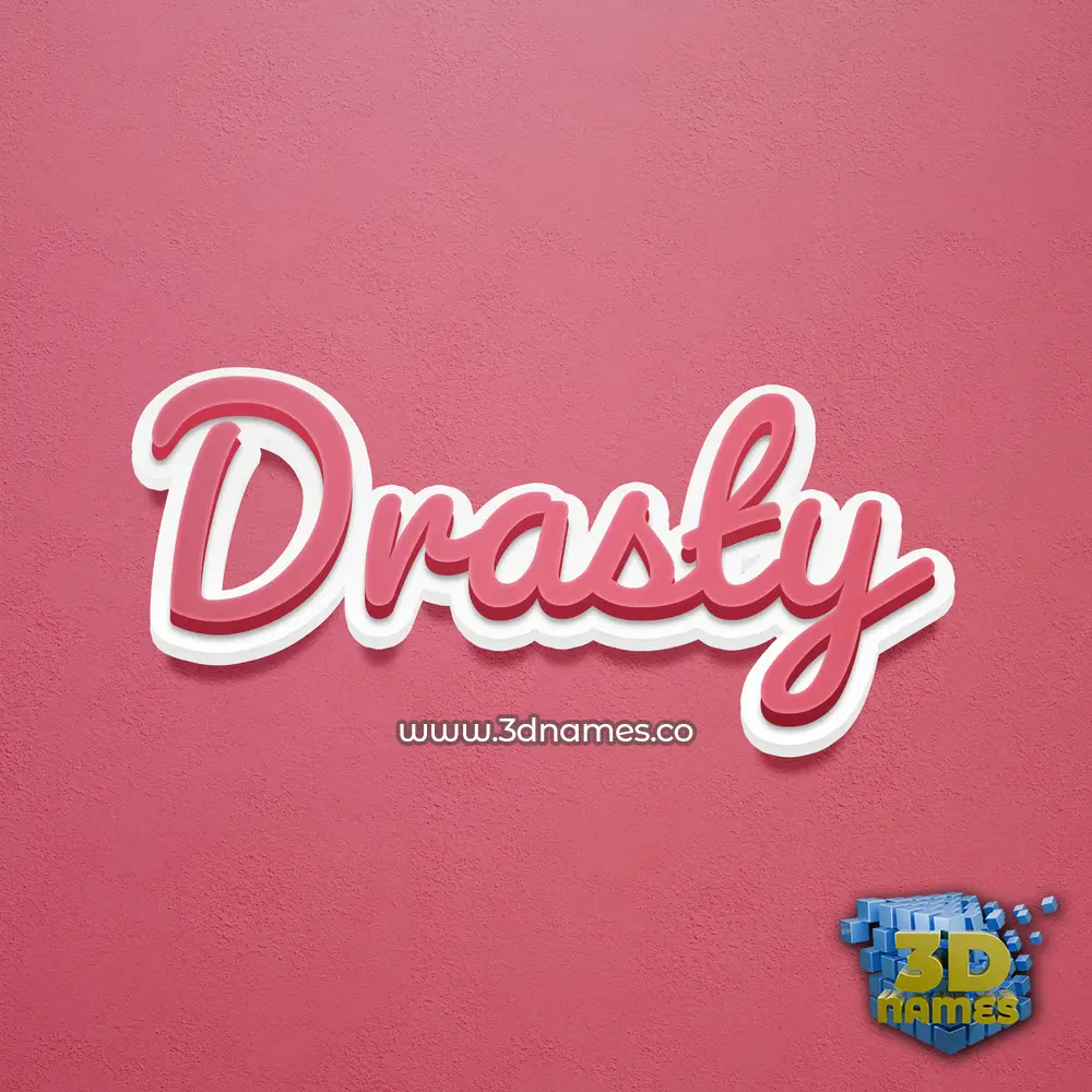 drasty in Red Scribble style - 3D name wallpaper
