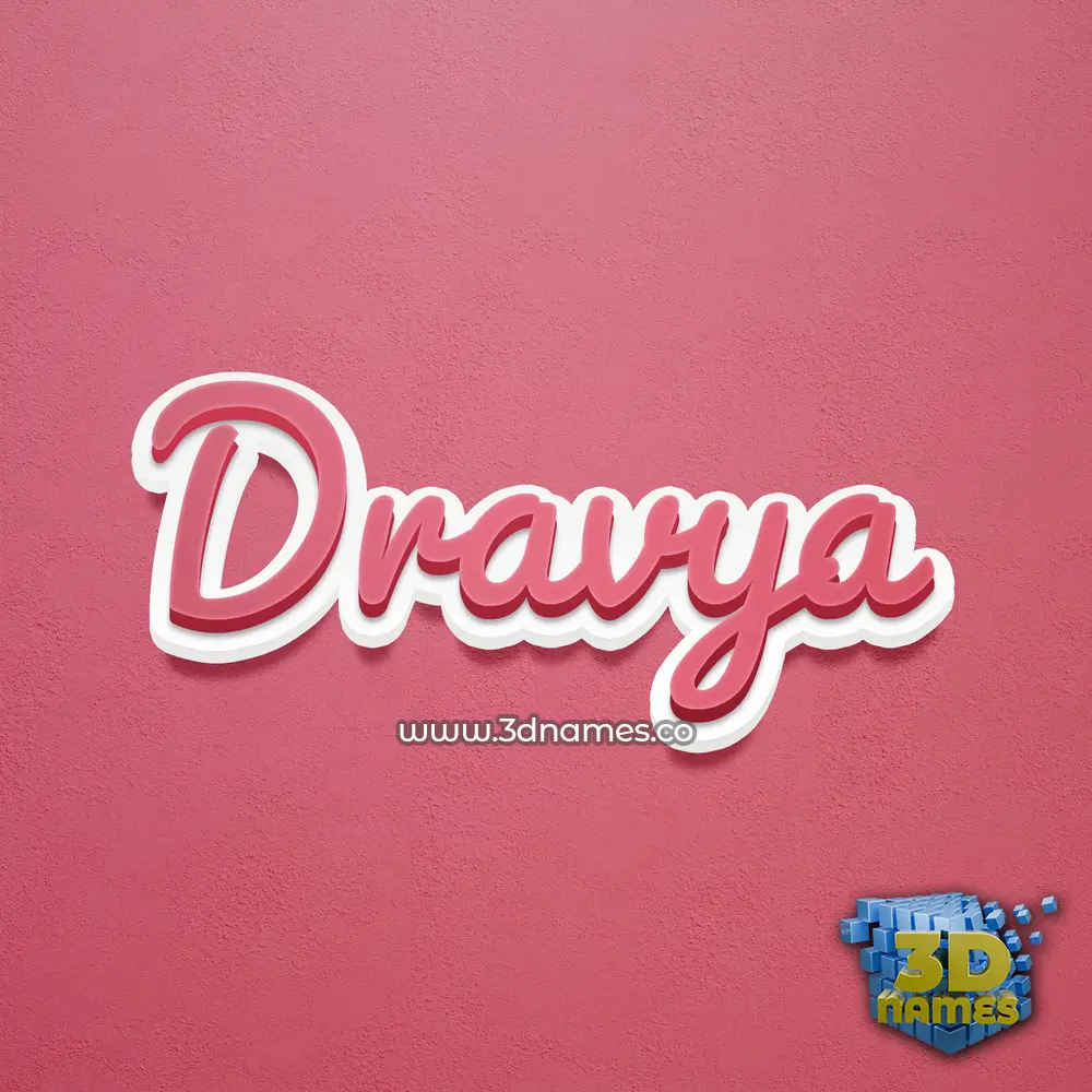 dravya in Red Scribble style - 3D name wallpaper