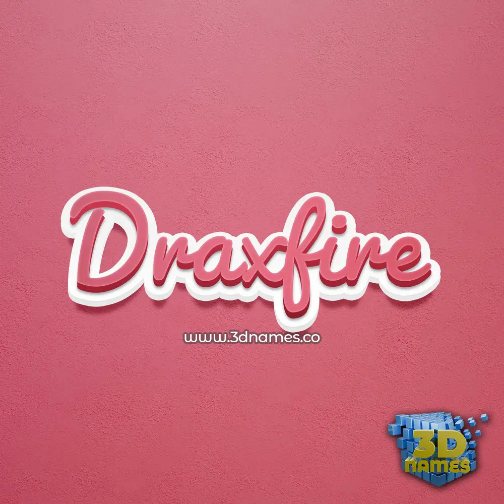 draxfire in Red Scribble style - 3D name wallpaper