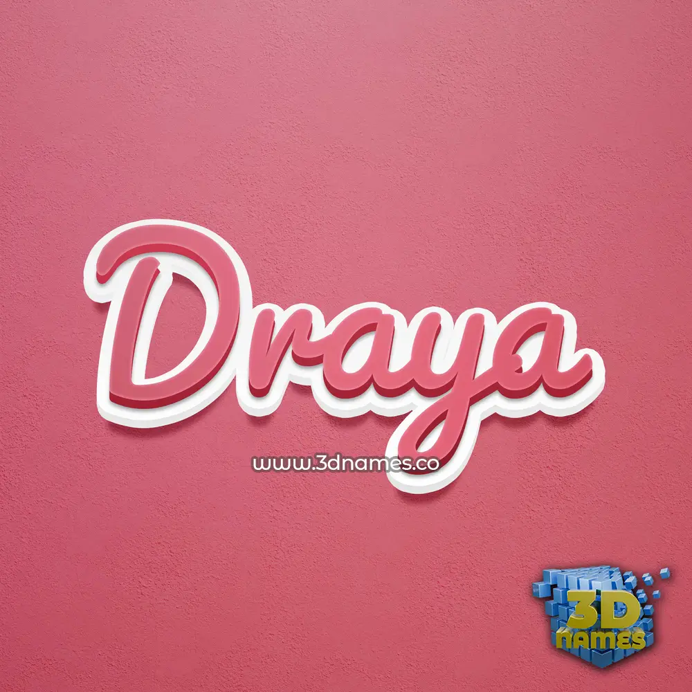 draya in Red Scribble style - 3D name wallpaper