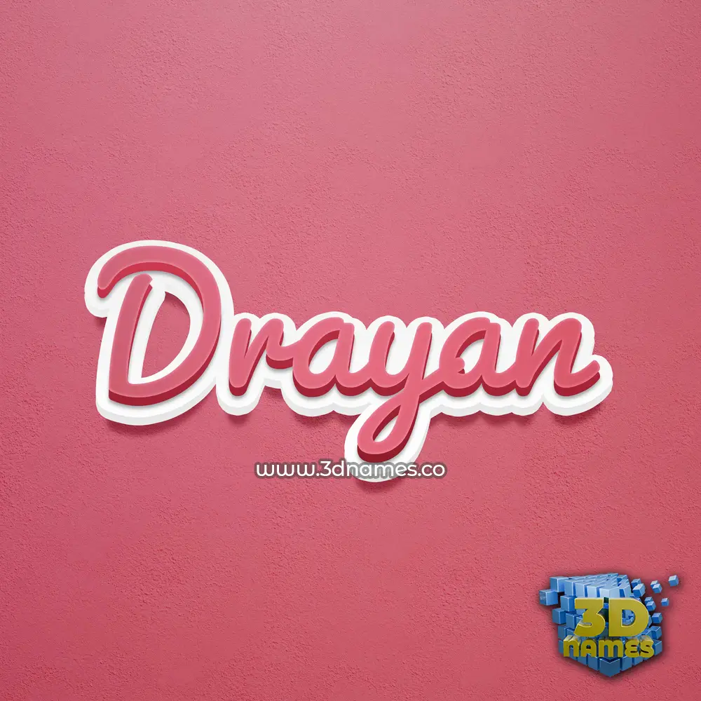 drayan in Red Scribble style - 3D name wallpaper