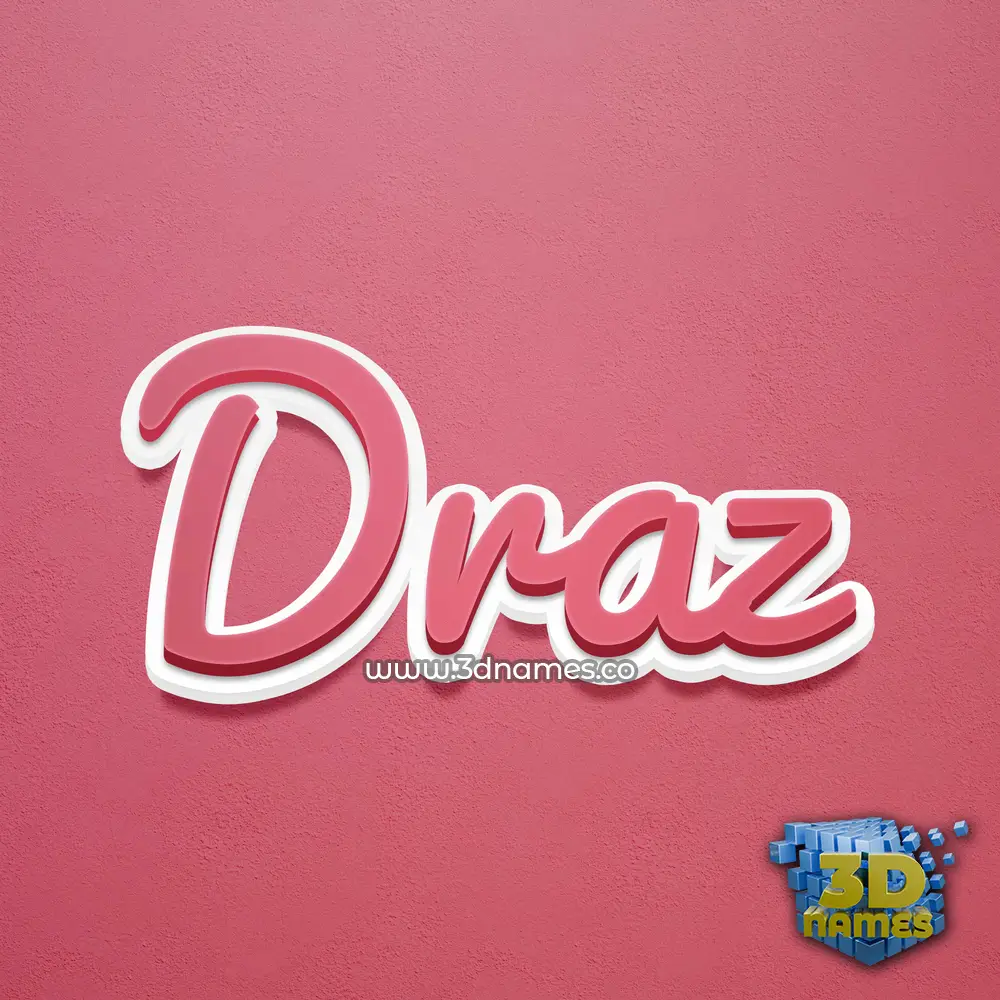 draz in Red Scribble style - 3D name wallpaper