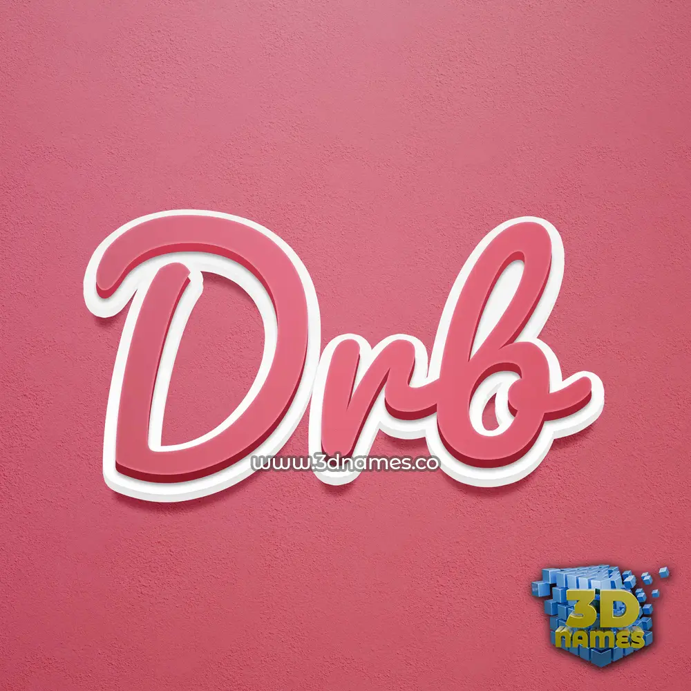 drb in Red Scribble style - 3D name wallpaper