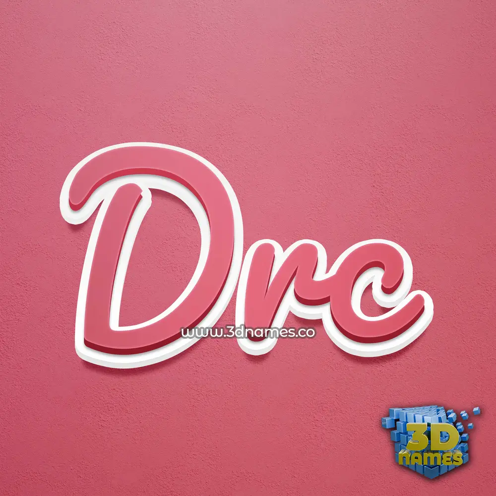 drc in Red Scribble style - 3D name wallpaper