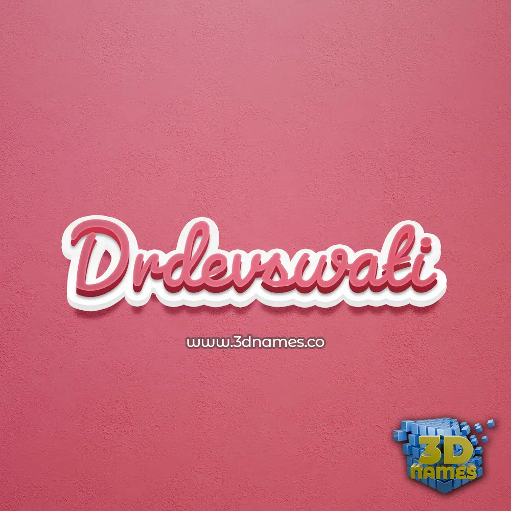 drdevswati in Red Scribble style - 3D name wallpaper