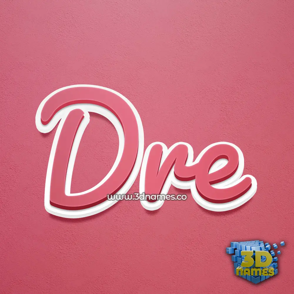 dre in Red Scribble style - 3D name wallpaper