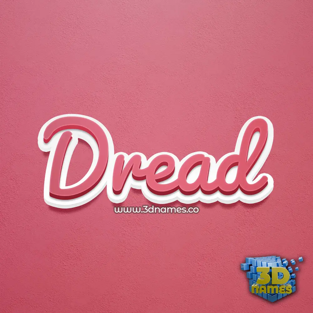 dread in Red Scribble style - 3D name wallpaper