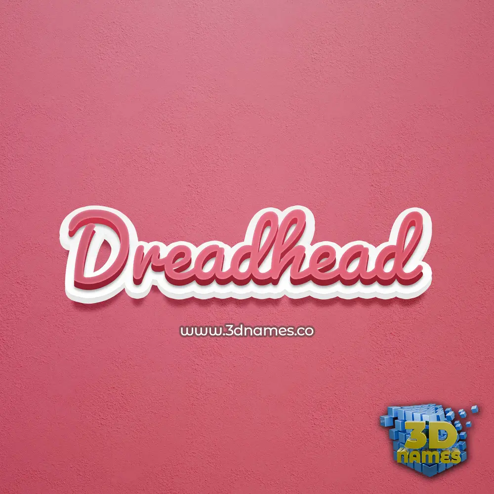 dreadhead in Red Scribble style - 3D name wallpaper
