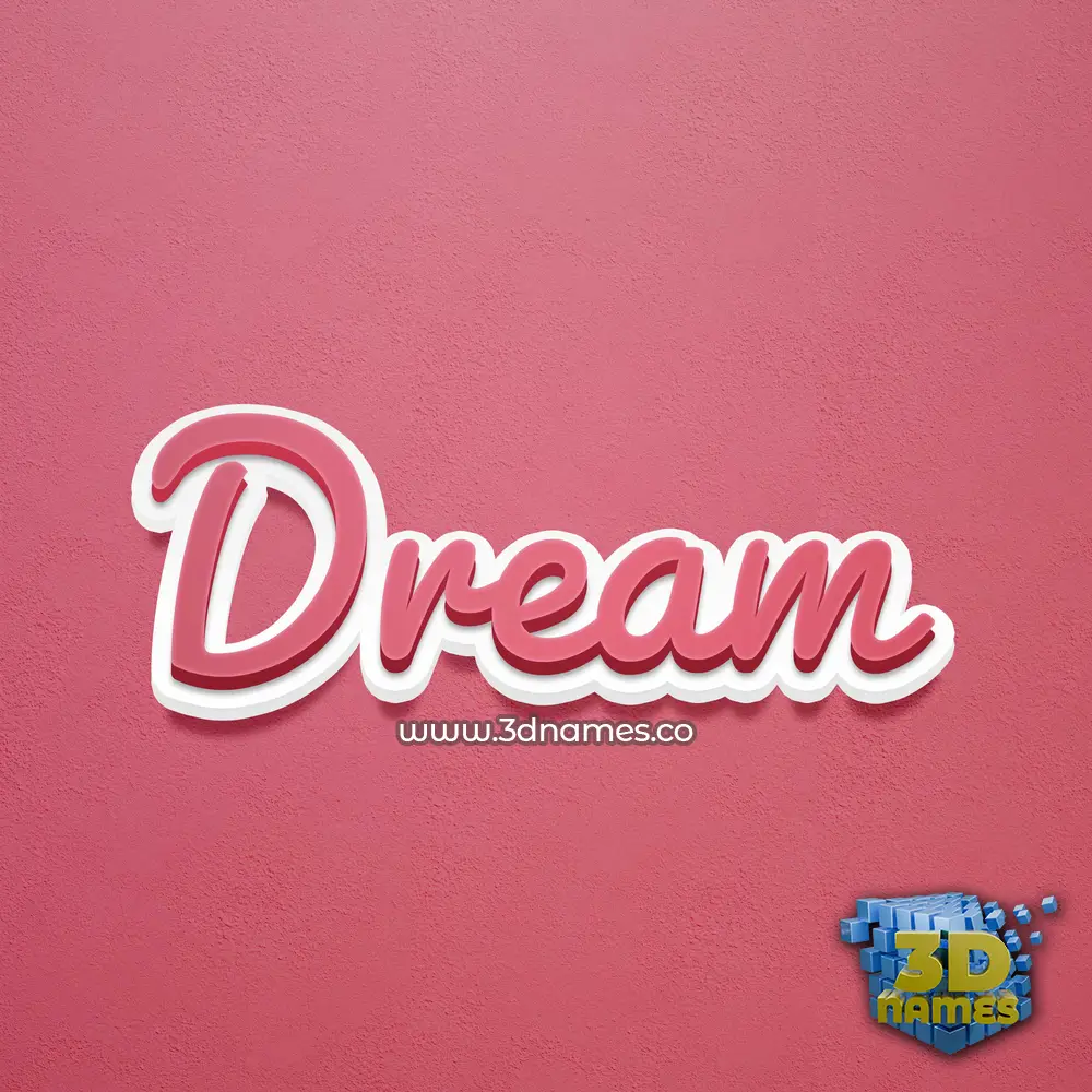 dream in Red Scribble style - 3D name wallpaper