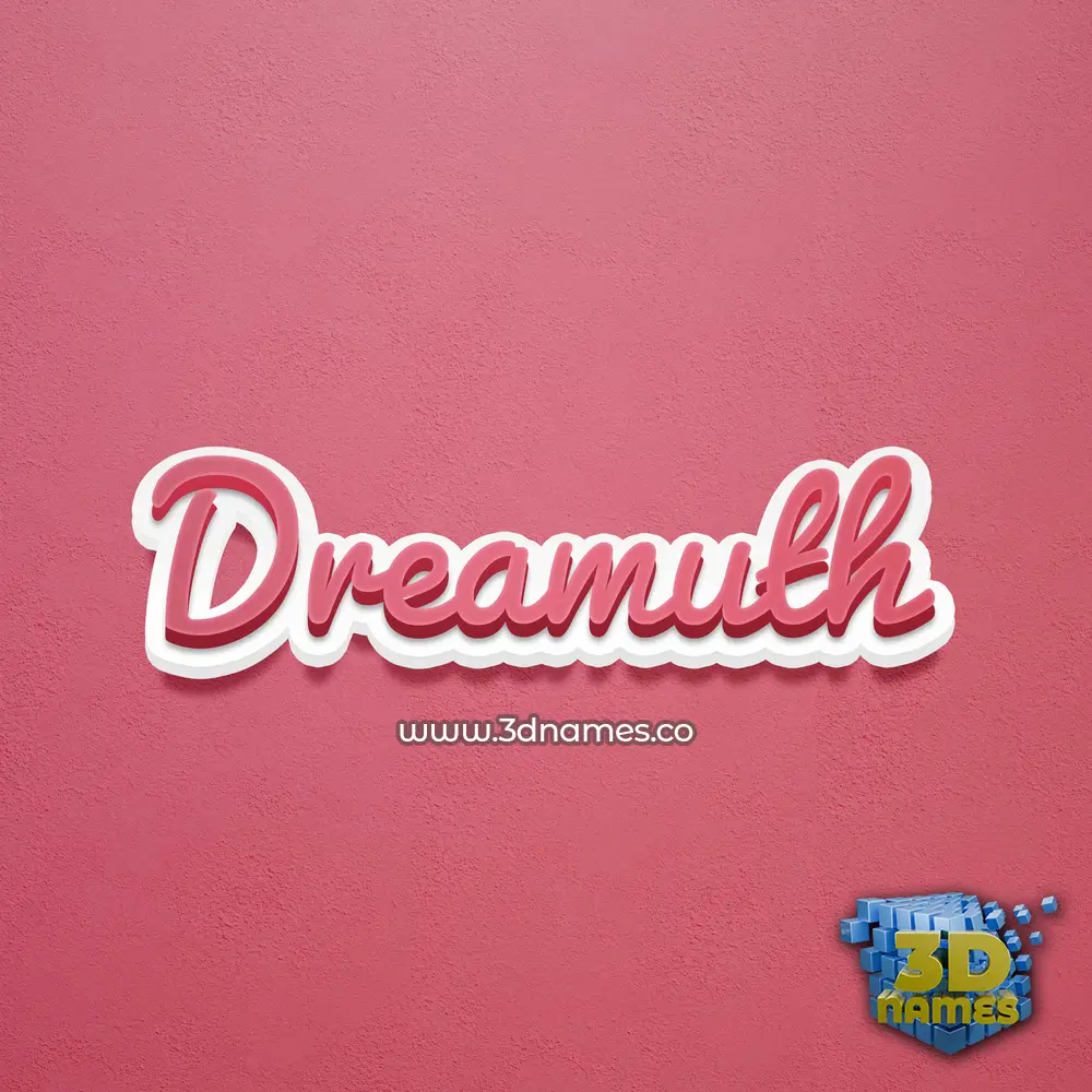 dreamuth in Red Scribble style - 3D name wallpaper