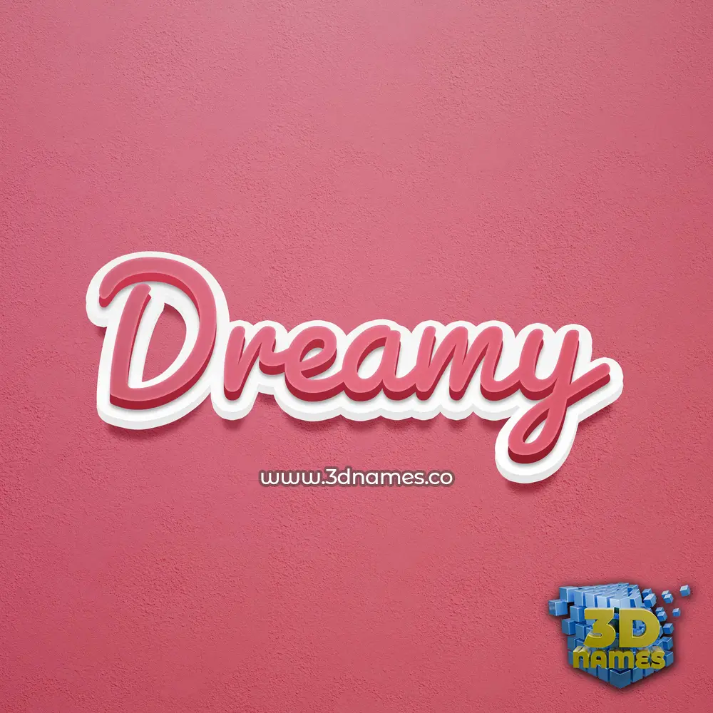 dreamy in Red Scribble style - 3D name wallpaper