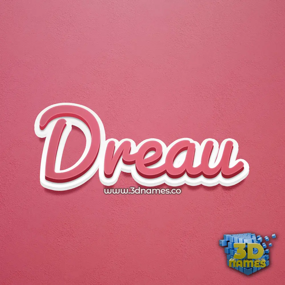 dreau in Red Scribble style - 3D name wallpaper