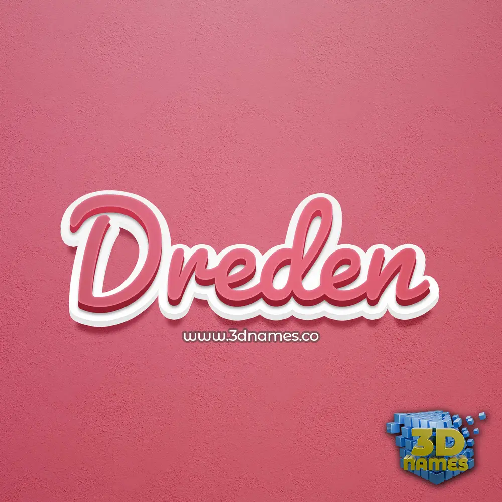 dreden in Red Scribble style - 3D name wallpaper