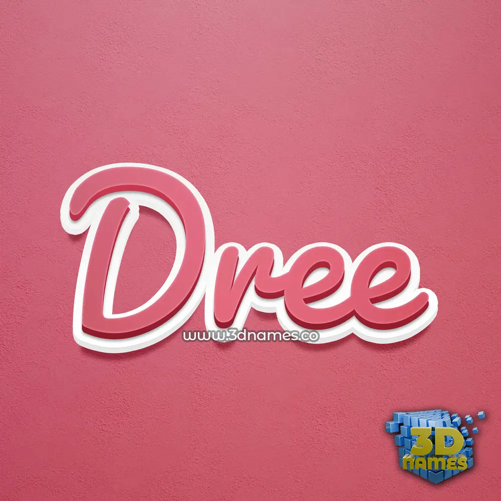 dree in Red Scribble style - 3D name wallpaper