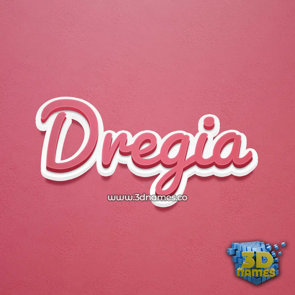 dregia in Red Scribble style - 3D name wallpaper