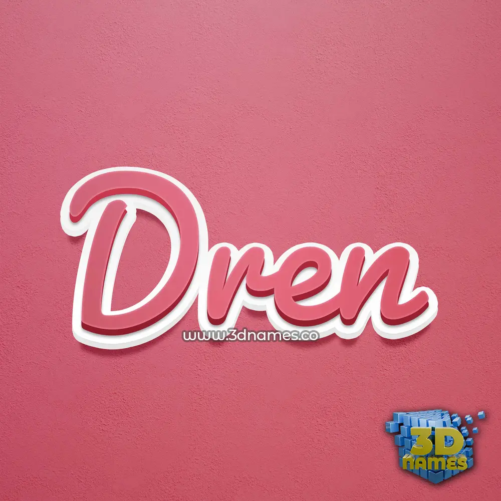 dren in Red Scribble style - 3D name wallpaper