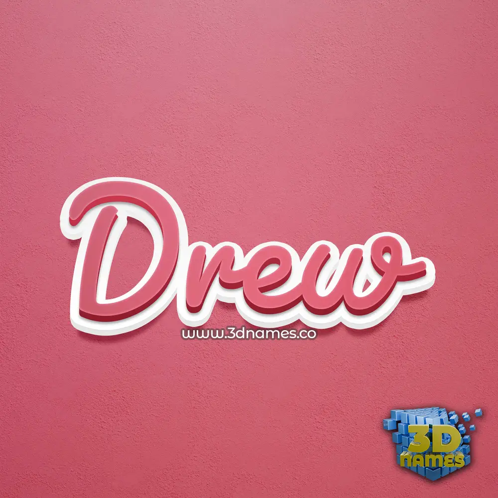drew in Red Scribble style - 3D name wallpaper