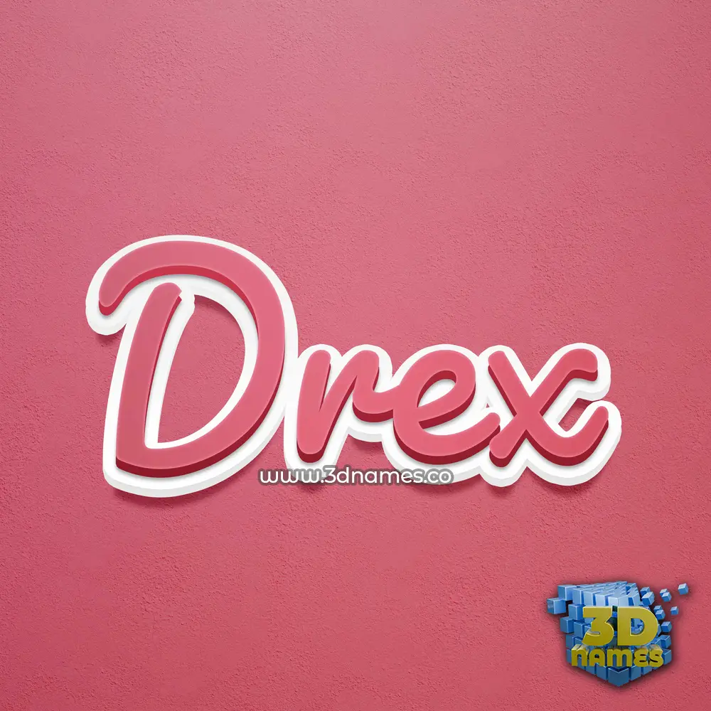 drex in Red Scribble style - 3D name wallpaper