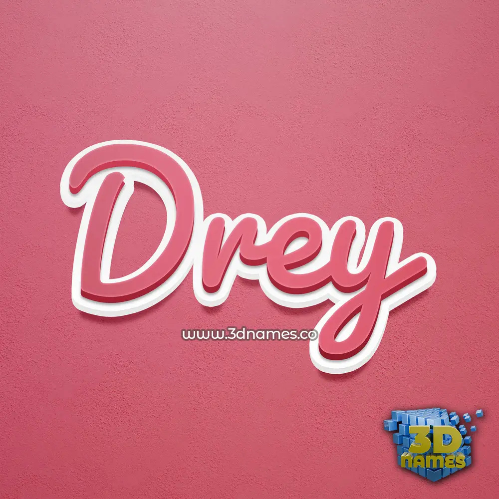 drey in Red Scribble style - 3D name wallpaper