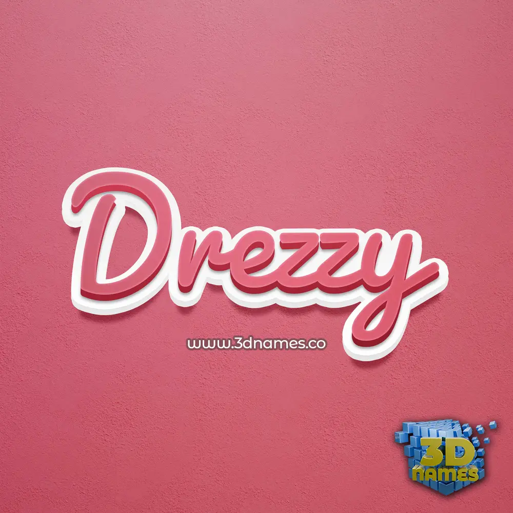 drezzy in Red Scribble style - 3D name wallpaper