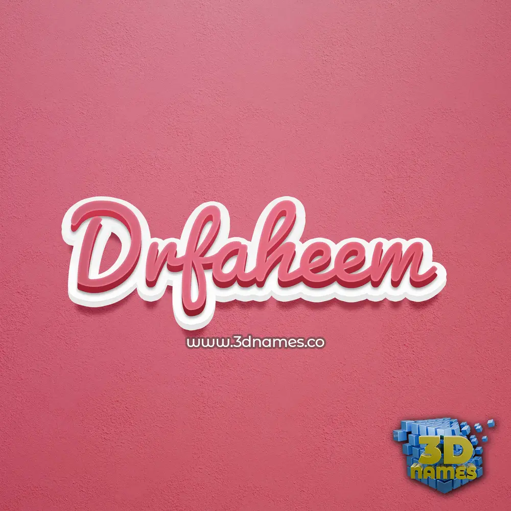 drfaheem in Red Scribble style - 3D name wallpaper