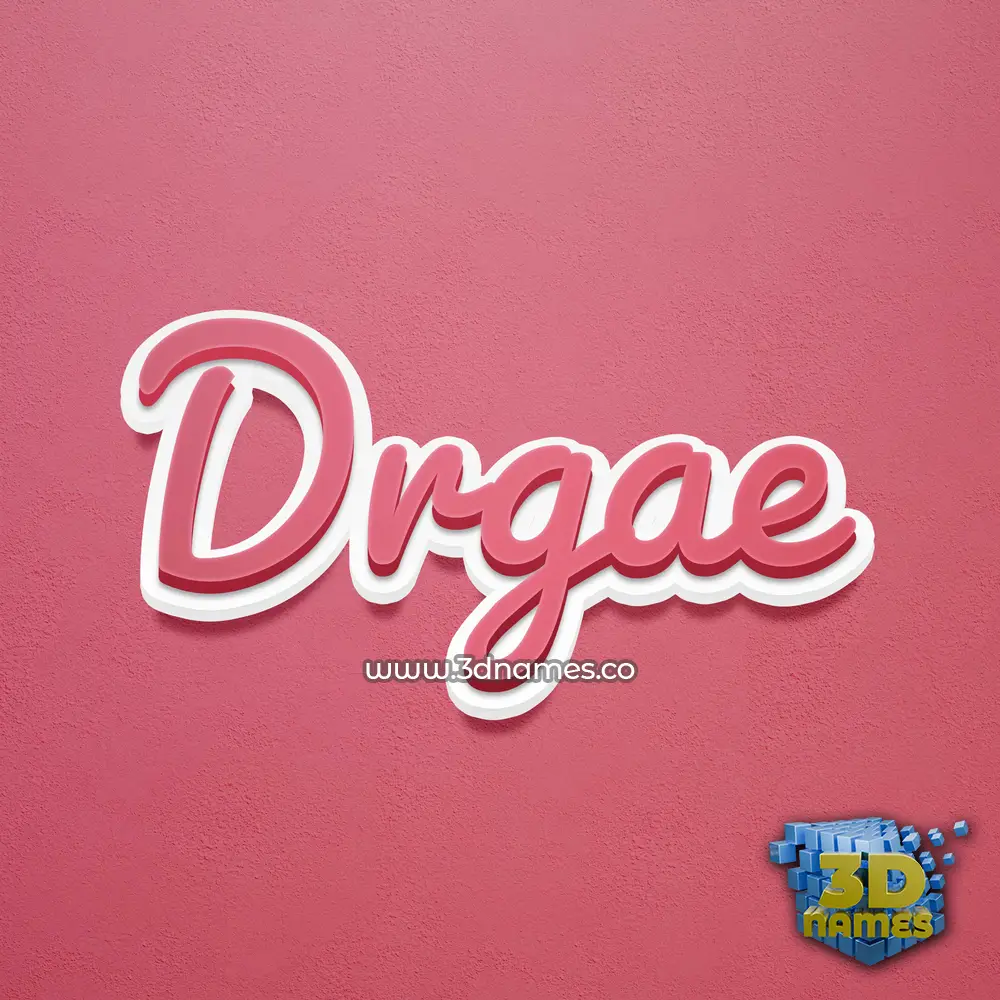 drgae in Red Scribble style - 3D name wallpaper