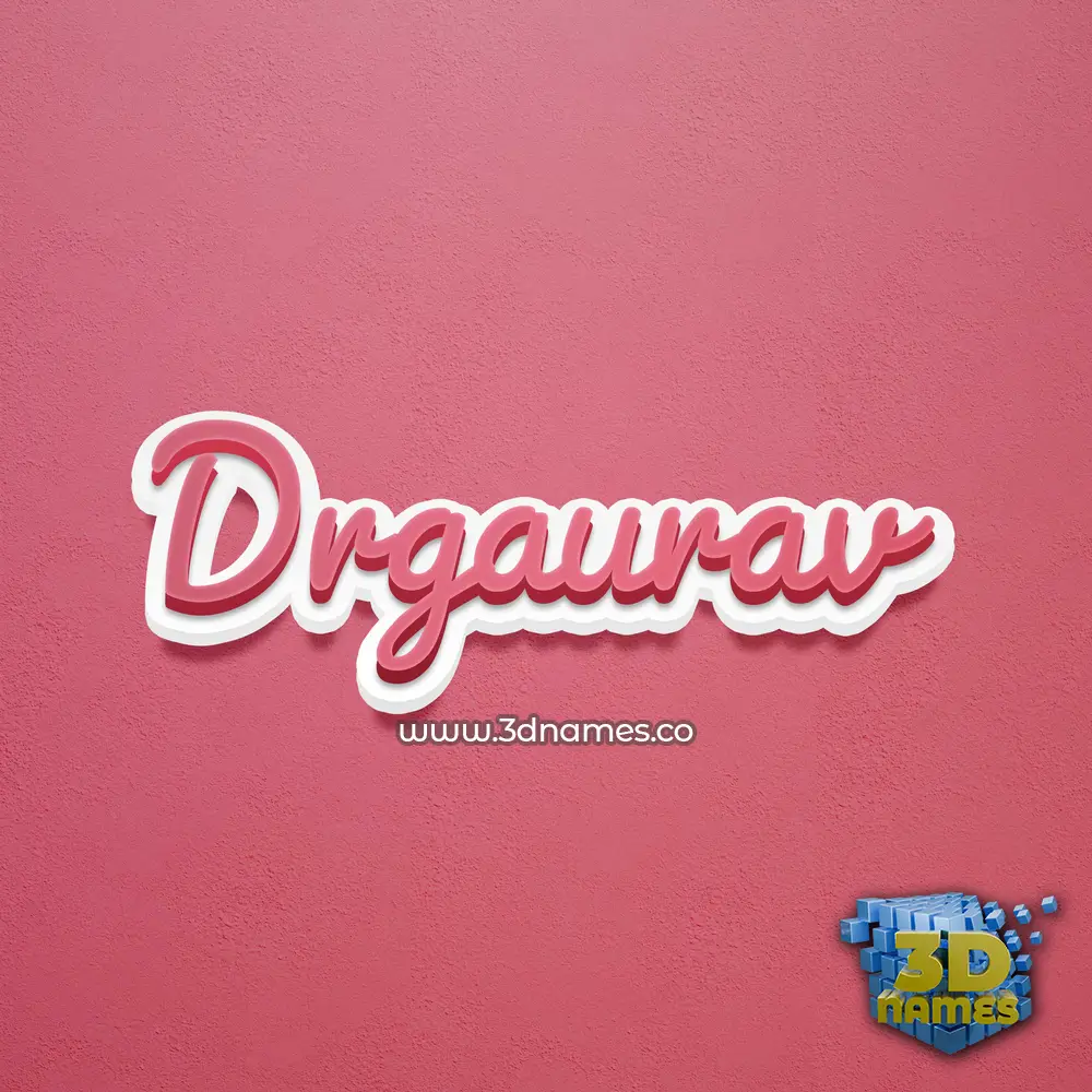 drgaurav in Red Scribble style - 3D name wallpaper