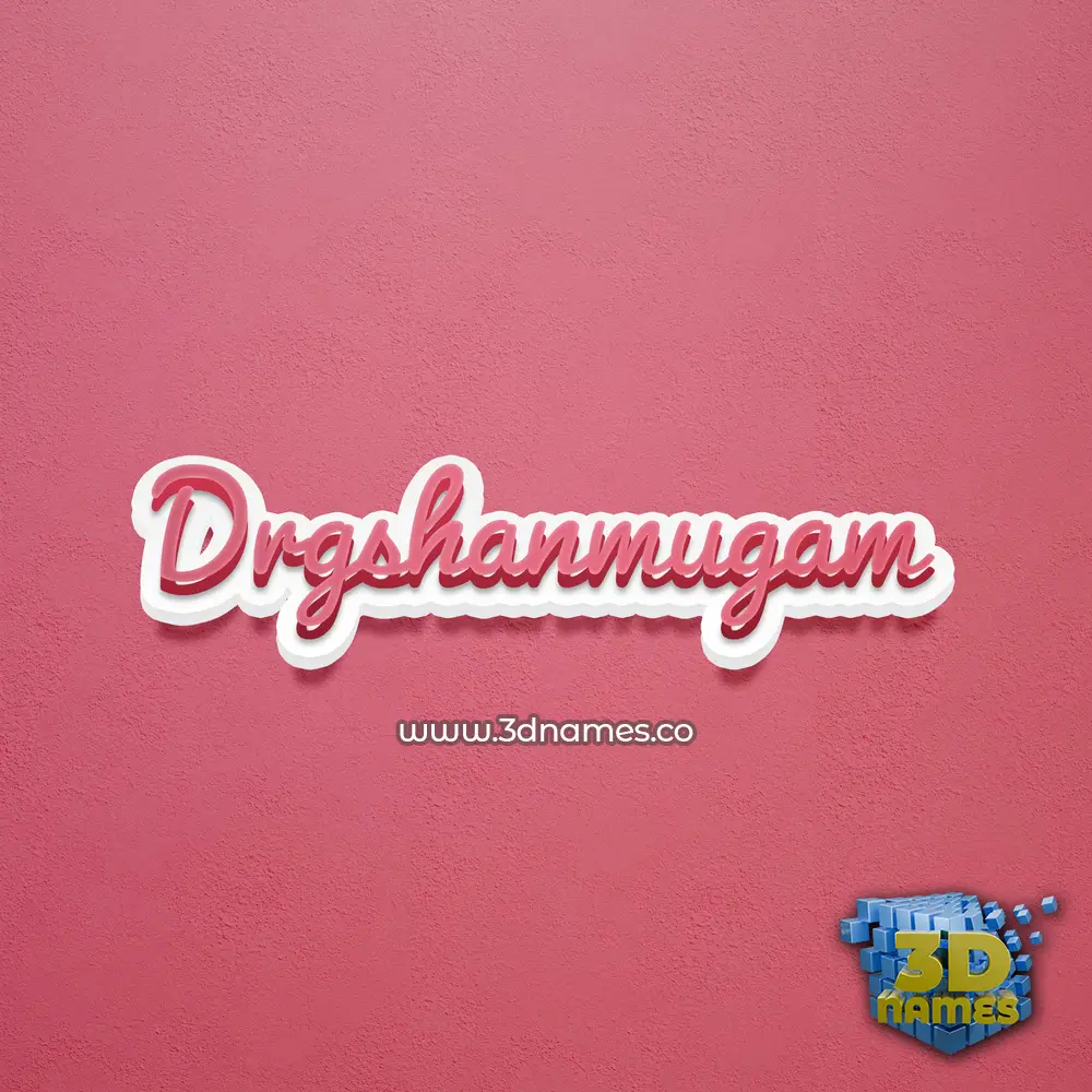 drgshanmugam in Red Scribble style - 3D name wallpaper