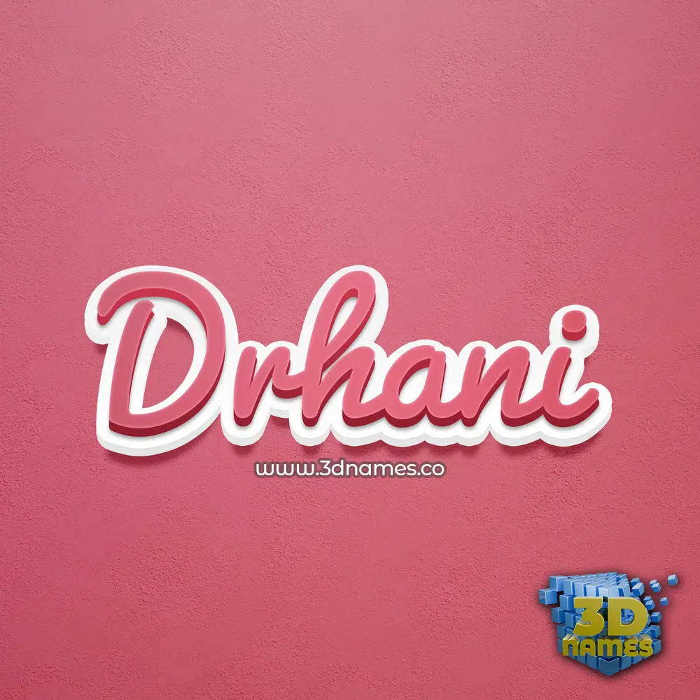 drhani in Red Scribble style - 3D name wallpaper