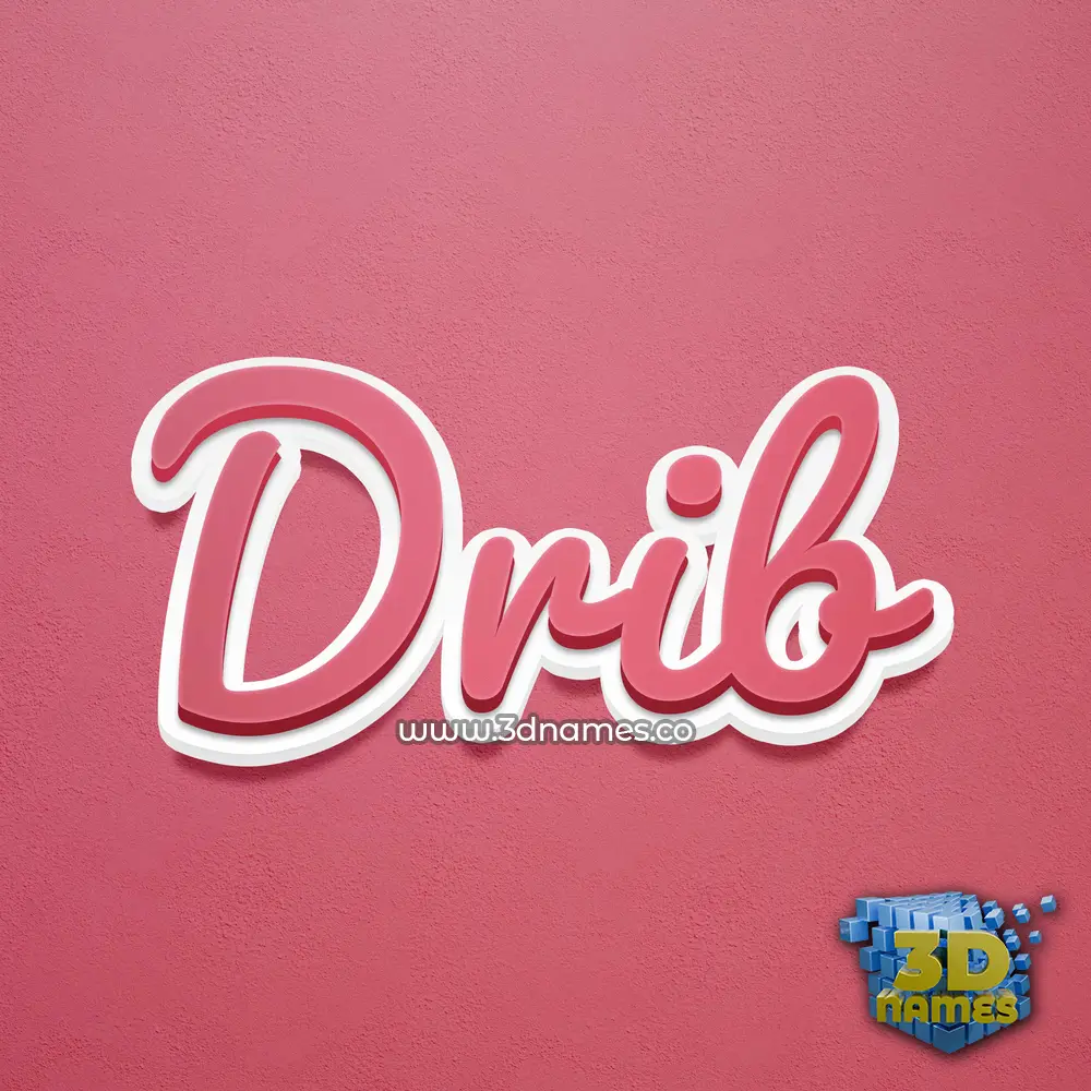 drib in Red Scribble style - 3D name wallpaper