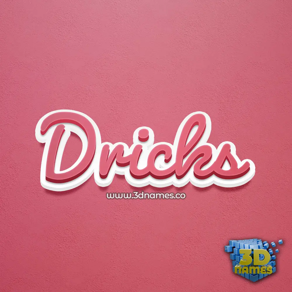dricks in Red Scribble style - 3D name wallpaper