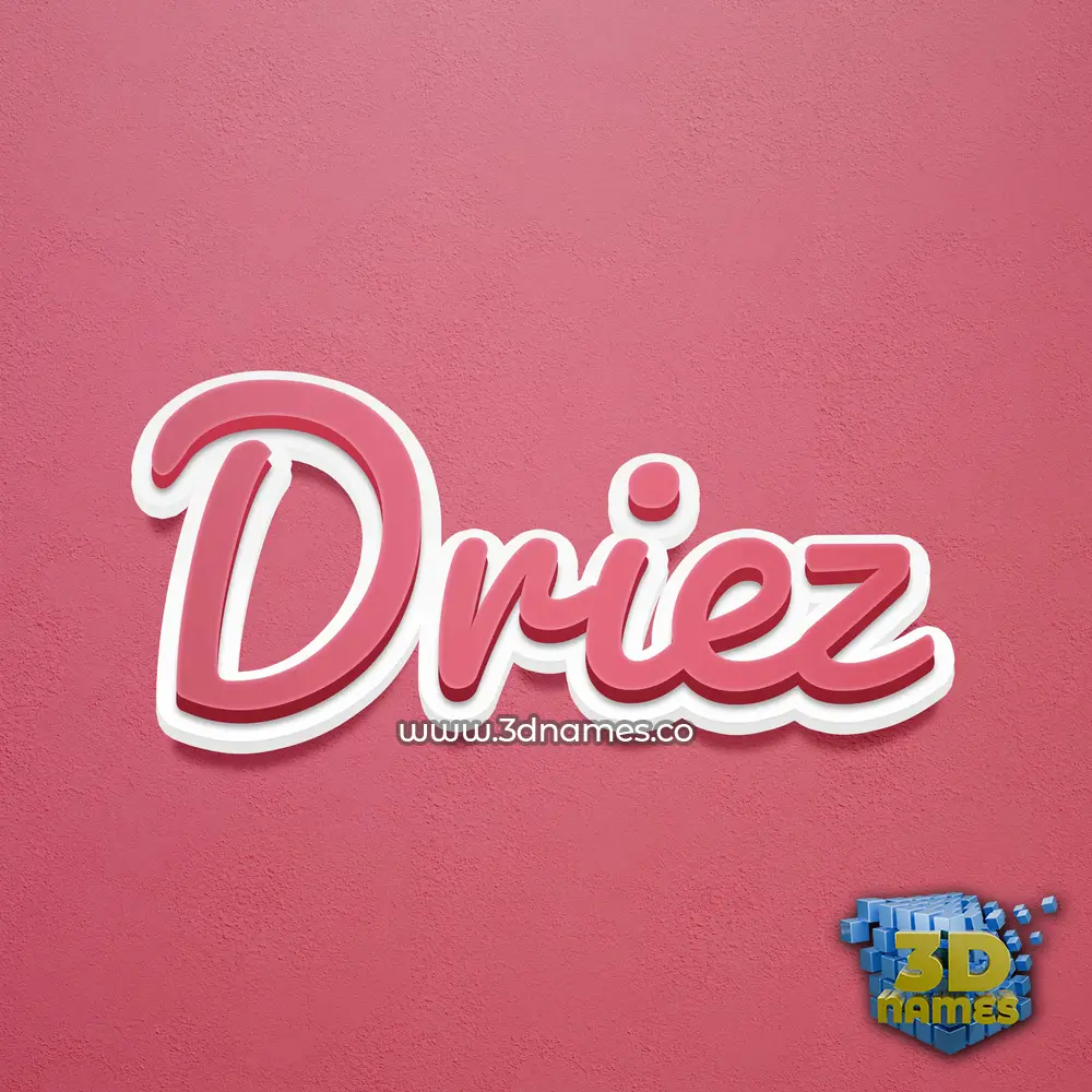driez in Red Scribble style - 3D name wallpaper