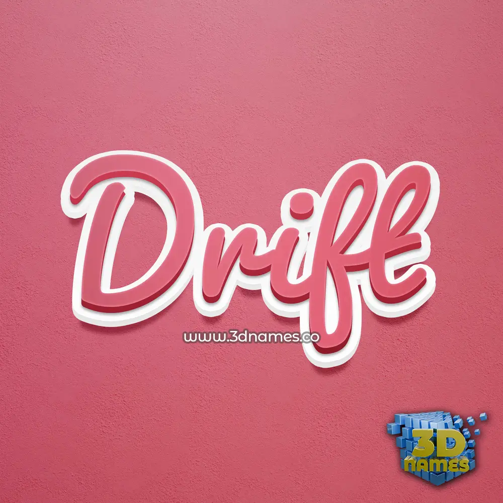drift in Red Scribble style - 3D name wallpaper