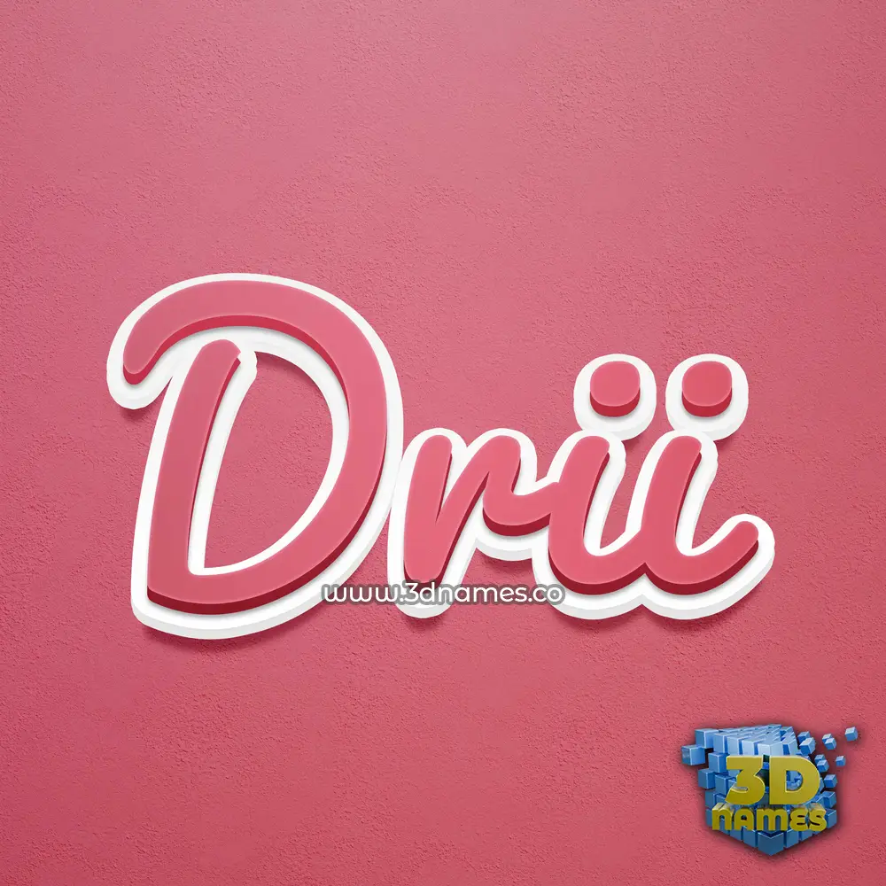 drii in Red Scribble style - 3D name wallpaper