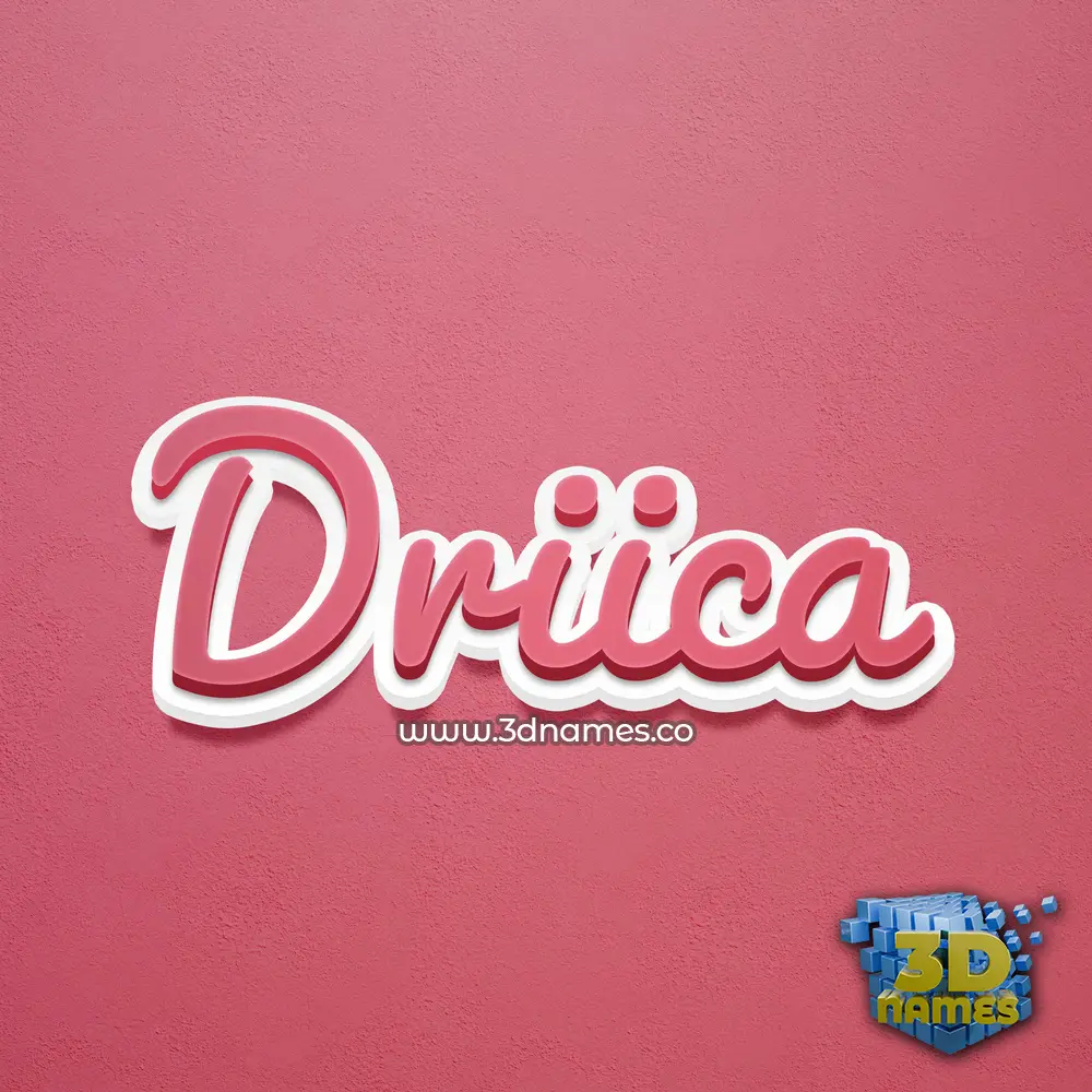 driica in Red Scribble style - 3D name wallpaper