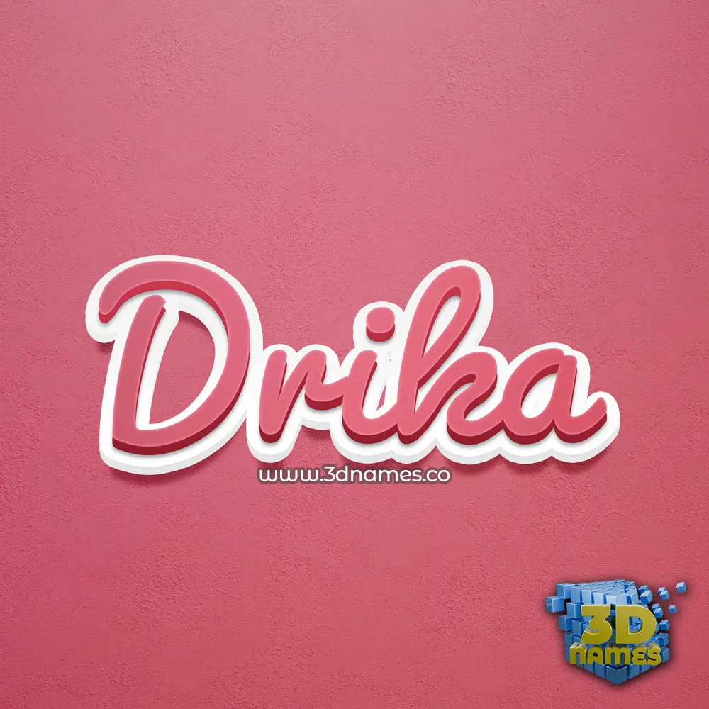 drika in Red Scribble style - 3D name wallpaper