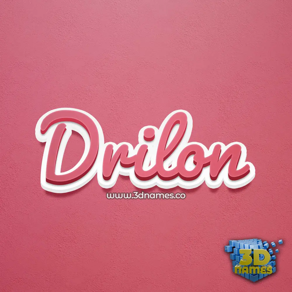 drilon in Red Scribble style - 3D name wallpaper