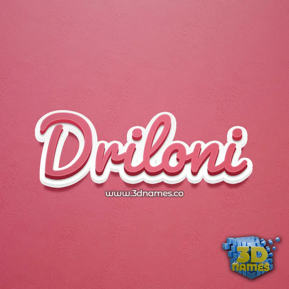 driloni in Red Scribble style - 3D name wallpaper