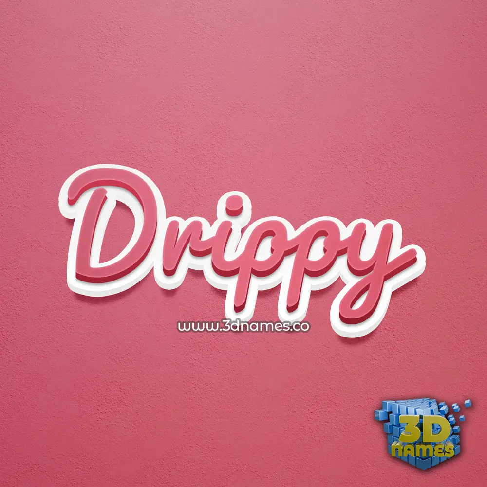drippy in Red Scribble style - 3D name wallpaper