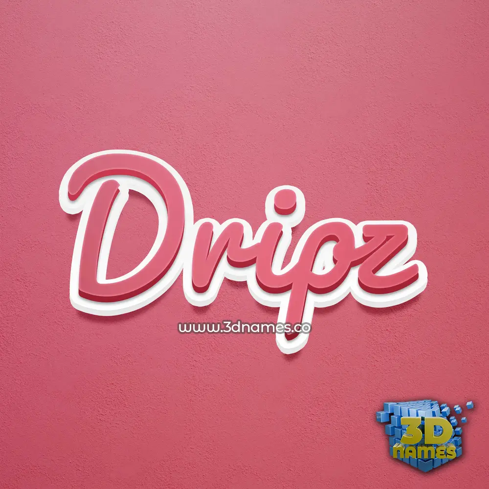 dripz in Red Scribble style - 3D name wallpaper