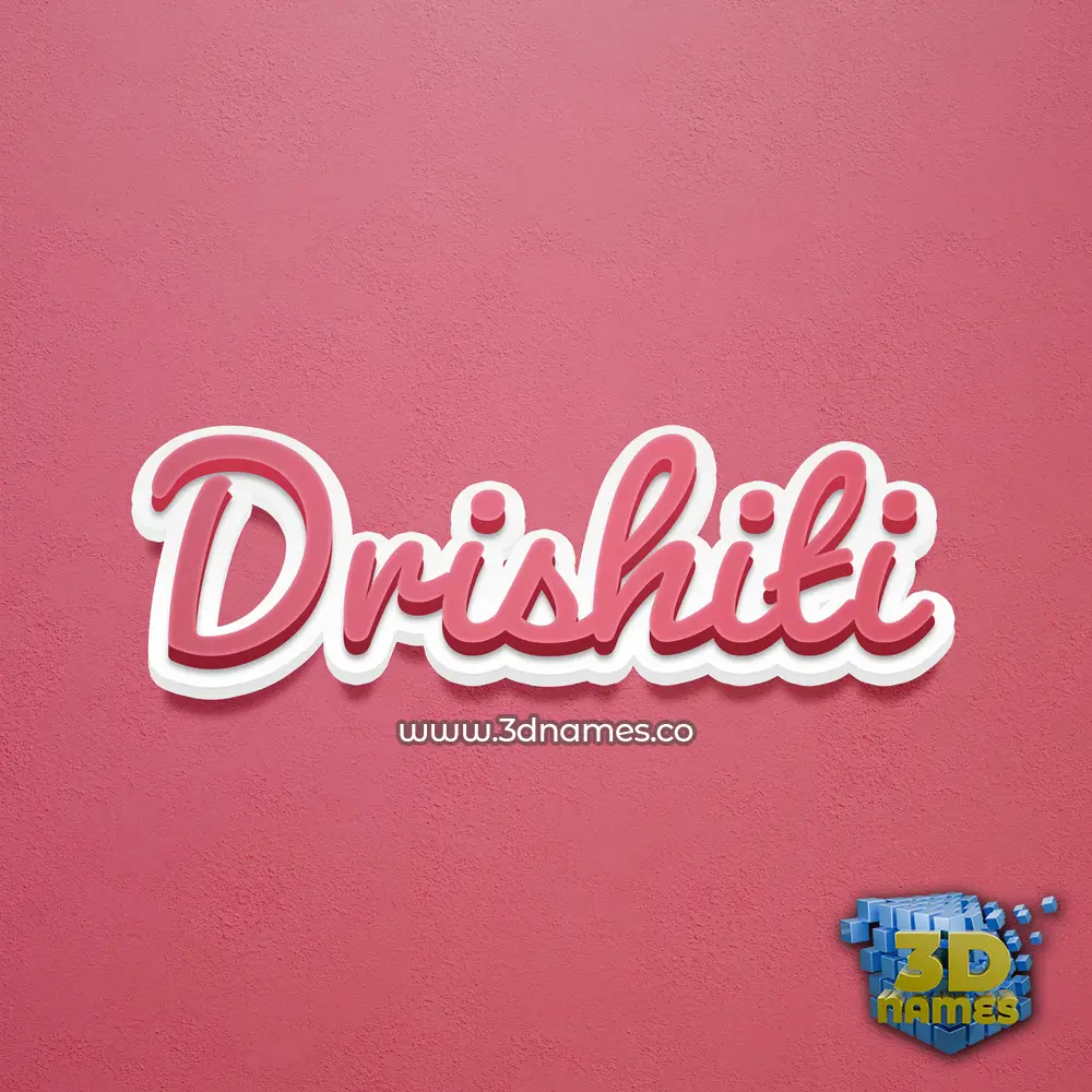 drishiti in Red Scribble style - 3D name wallpaper