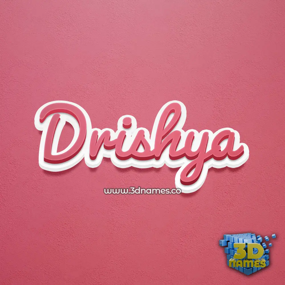 drishya in Red Scribble style - 3D name wallpaper