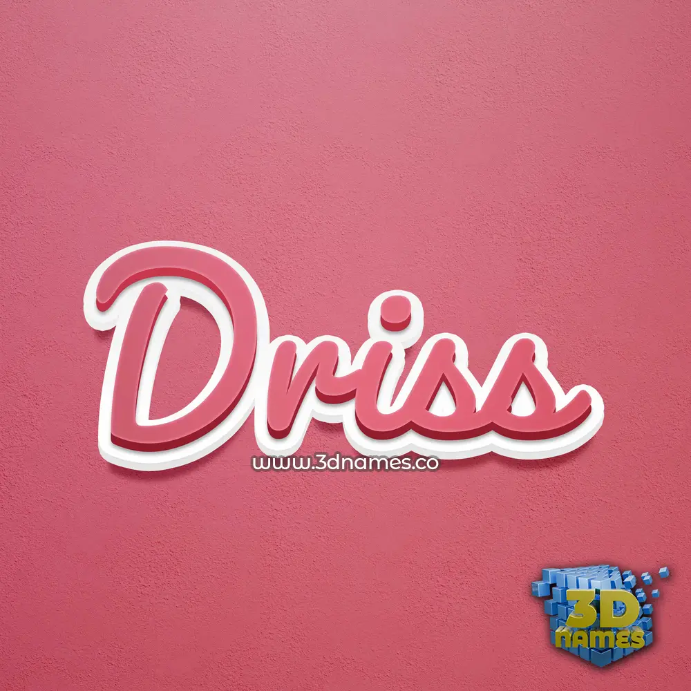 driss in Red Scribble style - 3D name wallpaper