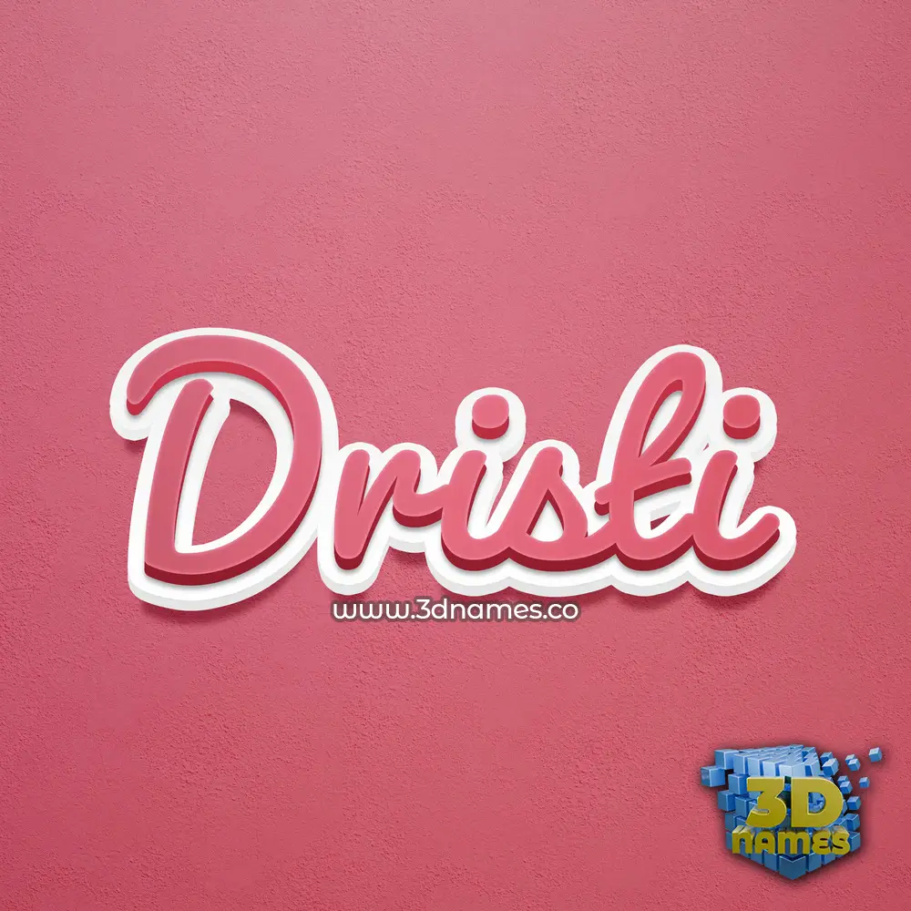dristi in Red Scribble style - 3D name wallpaper