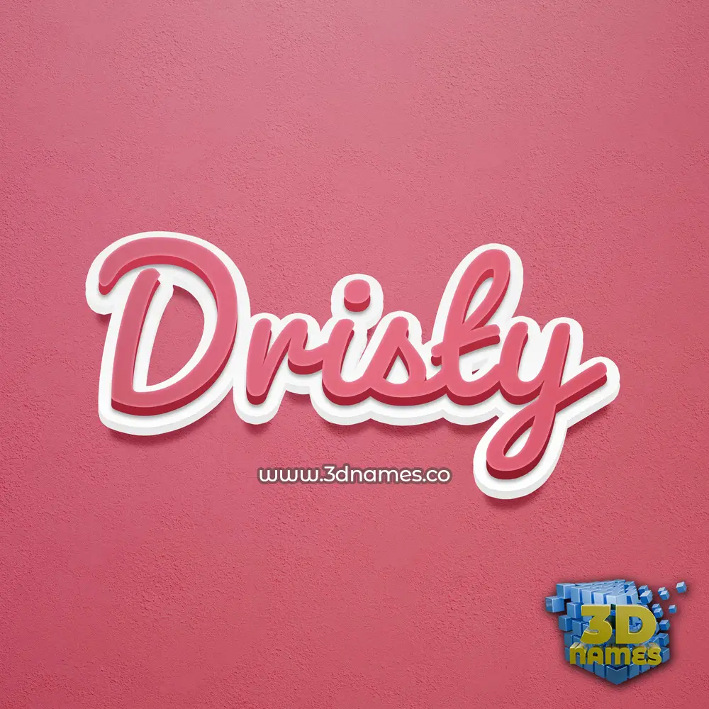 dristy in Red Scribble style - 3D name wallpaper