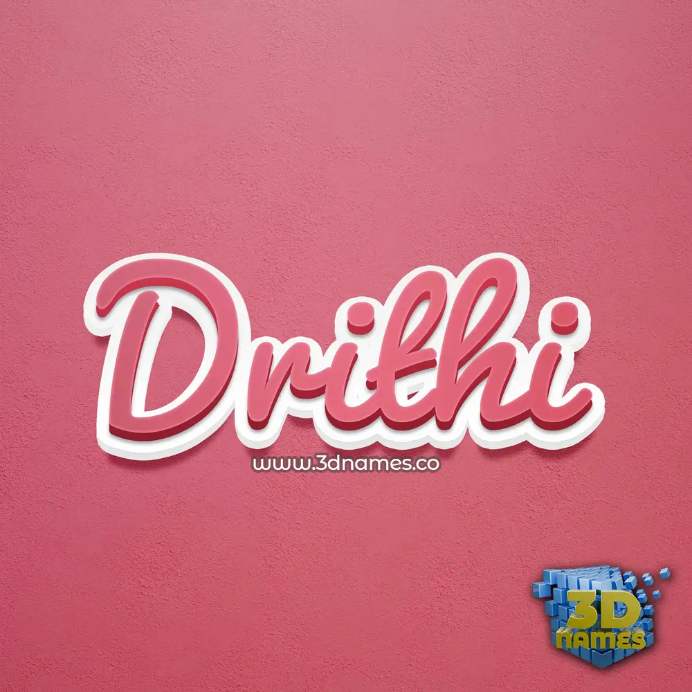 drithi in Red Scribble style - 3D name wallpaper