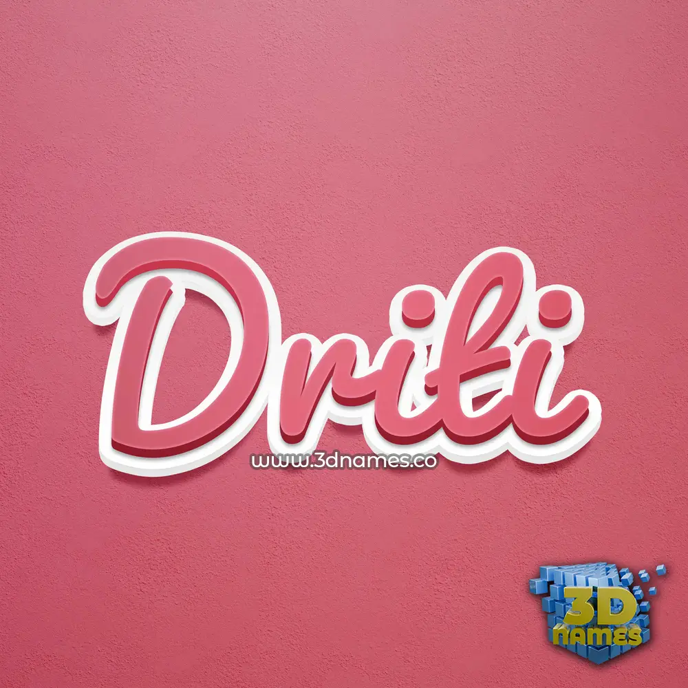 driti in Red Scribble style - 3D name wallpaper