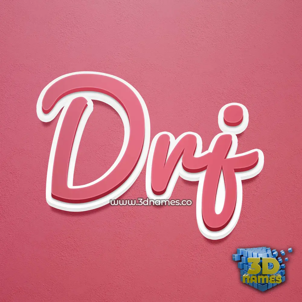 drj in Red Scribble style - 3D name wallpaper