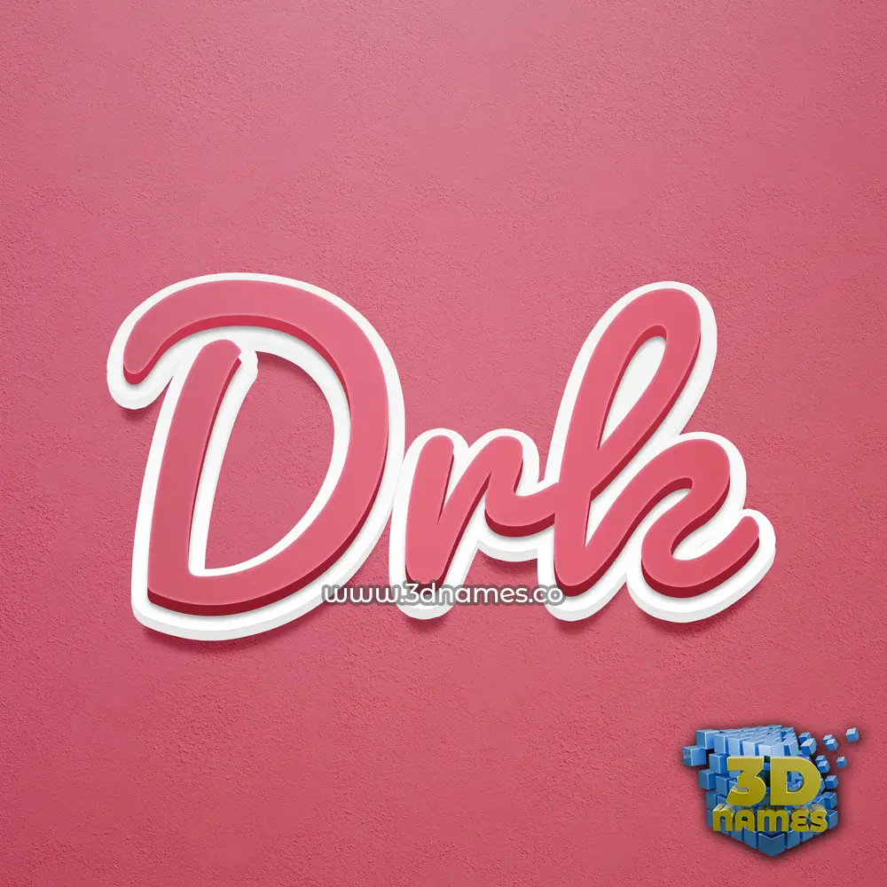 drk in Red Scribble style - 3D name wallpaper