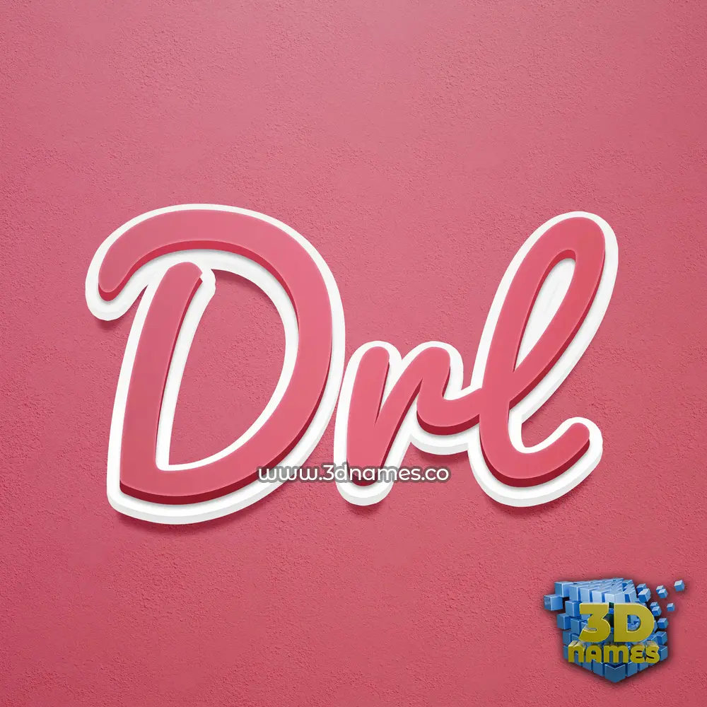 drl in Red Scribble style - 3D name wallpaper